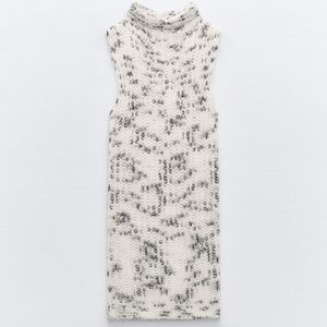 ZARA LONGLINE MIXED KNIT TOP